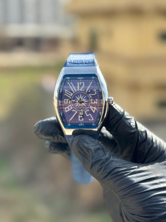 FM Blue Dial Date Watch